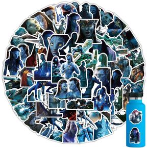 104pcs The Way of Water Stickers Pack for Water Bottles，American Movie Decals for Kids，Vinyl Waterproof American Movie Sticker for Laptop，Phone，Skateboard，Car Bumper，Gifts for Teens/Adults