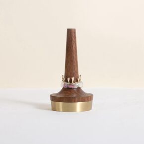 GemeShou walnut ring organizer for jewelry, stable ring holder for men, wooden ring displays for selling, small jewelry ring holder for nightstand【Ring Holder】