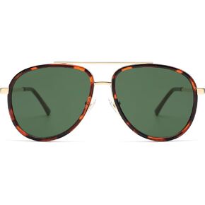 Retro Aviator Sunglasses for Women Mens 70s Double Bridge Sunnies AP3688