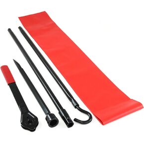 Red Hound Auto 1988-1998 Compatible with Chevrolet C/K Lug Extension Ratchet Tire Tool Replacement Kit for Jack w Case