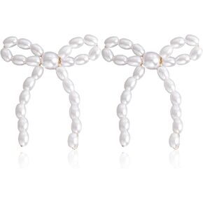 Bow Earrings for Women Sparkling Zircon Bow Tassel Earrings Ribbon Bowknot Earrings Christmas Bow Earrings for Christmas Gifts Stocking Stuffers