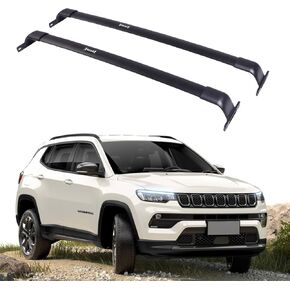 Roof Rack Cross Bars Compatible with Jeep Compass 2018 2019 2020 2021 2022 2023 2024 Bolt on Style (with Factory Side Rail)