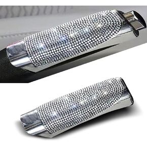 1 PC Bling Car 4.84" x 1.14" x 0.66" Handbrake Housing, Diamond Decoration Anti-scratch Dust Cover, Perfect Fit Full Surround Protective Cover, Universal for Car Interior Accessories (White)