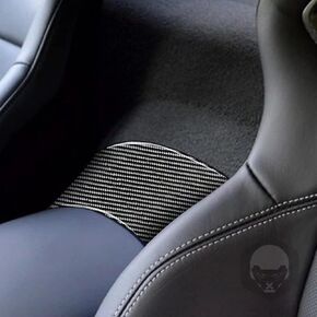 Carbon Fiber Car Interior Accessories Armrest Rear Decorative Frame Trim For Chevrolet Corvette C7 2014-2019(Black)