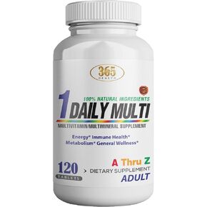 Multivitamin, Multimineral Supplement w/Antioxidants, Zinc, Vitamin D3 & B Vitamins, Gluten Free, Non-GMO Ingredients - (120 Count) 365 Health