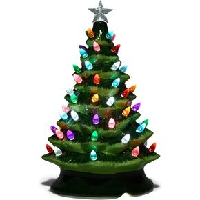 RAZ Imports Happy Hollydays 13" Vintage Lighted Tree