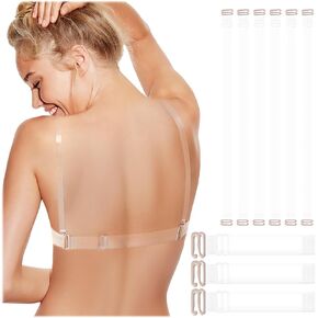 Clear Bra Straps Invisible Transparent Shoulder Bra Strap with Clear Back Straps
