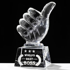 Movdyka Best Boss Gifts for Women Men Crystal Keepsakes Boss Day Birthday Gifts for Boss Going Away Appreciation Office Farewell for Boss Male Him Thank You Retirement for Boss Lady