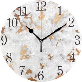 senya Wall Clock Silent 9.5 Inch Battery Operated Non Ticking Vintage Decorative Element with Mandala Blue Round Decorative Acrylic Quiet Clocks for Bedroom Office School Home by domook