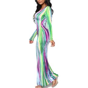 Women's Bodycon Long Sleeve Maxi Dress V Neck Club Wear Clothing for Women Sexy
