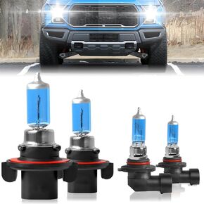 Fit for Ford F150 2004-2010 2011 2012 2013 2014 High Performance Halogen Headlight Bulbs,9008/H13 High Low Dual Beam + 9145/H10 Foglamp Replacement Bulbs Kit,Pack of 4