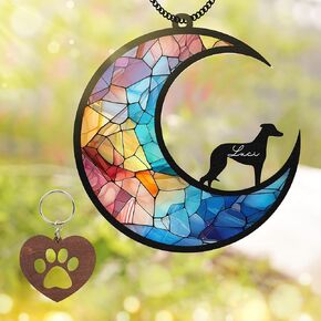 6'' Beagles Dog Memorial Suncatcher & Pet Lover Sign Gift Personalized Name Dog Memorial Ornament Window Car Hanging Pet of Loss Dog Sympathy Gifts for Dog Lovers SCD-B5-6-46