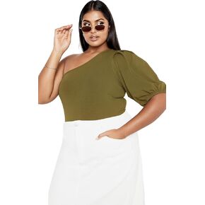 City Chic Women's Plus Size Muse One Shoulder Top