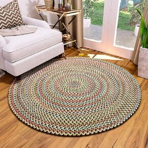 Super Area Rugs Roxbury American Made Braided Rug for Indoor Outdoor Spaces, Charcoal/Natural Multi, 2' X 3' Oval