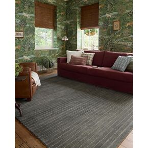 Loloi Chris Loves Julia Henry Collection HEY-01 Charcoal/Ivory 8'-6" x 11'-6", .50" Pile Height, Area Rug