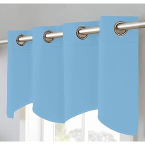 Magic Drapes Window Treatment Valance 100% Polyester Solid Light Blocking Energy Efficient Grommet for Living Room, Bedroom, Kitchen, Bathroom, Kids Room, Office (Aqua Blue, 2 Valances, 52x18)