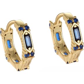 Hoop Earrings for Women | Gemstone Hoop Earrings for Women | S925 Sterling Silver Dainty Cubic Zirconia Hoop Earrings Hypoallergenic Jewelry for Women & Teen Girls