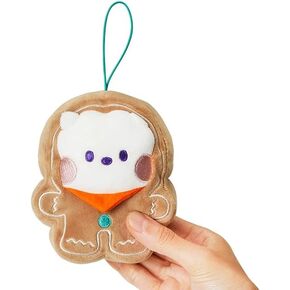 B.T.S-Bangtan Boys-Official Merchandise Holiday Edition Baby RJ Cushion Plush 10’ and Baby RJ Holiday Ornament Keychain-Jin Photocards Included (Baby RJ Keyring)