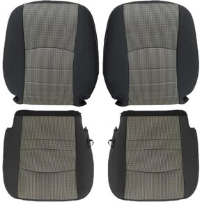 SecosAutoparts Driver and Passenger Side Bottom and Top Lean Back Cloth Seat Covers Compatible with Dodge Ram 1500 2500 3500 4500 5500 2009 2010 2011 2012 Gray