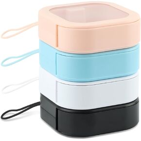 4pcs Hair Tie Organizer, Hair Tie Holder Clip Organizer Portable Hair Accessory Storage Containers Stackable, Cotton Swab Holder Jewelry Box Hanging Small Items Desktop Travel Storage Box