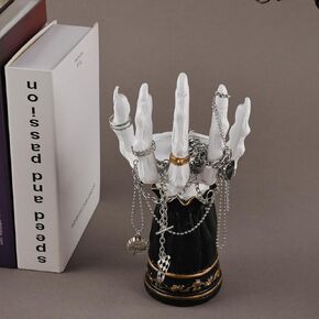 Larger Resin Halloween Witch's Hand Jewelry Holder The Night's King Hand Jewellery Holder Gothic Organiser and Halloween Candles Holder and Jewellery Organiser Halloween Home Decor