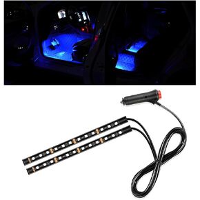 Car LED Strip Light, 24 LEDs RGB Interior Ambient Night Light Strip with USB Port, 12V Universal Decorative Atmosphere Neon Lamp Strip for Sedan SUV Truck, Car Accessories (Blue)