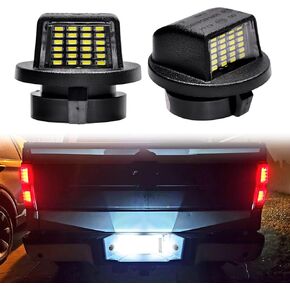 LED License Plate Lights Tag Lights Compatible with F150/F250/F350/F450/F550 1980-2016 Super Duty 24 PCS SMD LED Beads for 6500K Tag White Pack of 2 Lamp