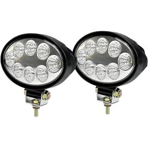 2PACK Oval 12/24V White LED Work Lights, 24W 2400LM 5.5IN Bright Cab Rear Led Flood Foglight Waterproof for Tractor Truck Offraod ATV UTV Boat Golf Cart Heavy-Duty Equipment