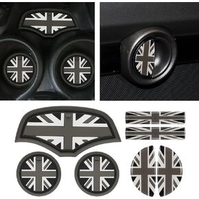 TOMALL Car Coaster Compatible with Mini Cooper Inner Door Handle Cover Trim Sticker for F56 F55 F57 Car Accessories Coaster for Cup Holders Interior Door Decals Decorations for Car (Gray)