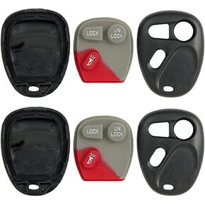 Keyless2Go Replacement for New Shell Case and 3 Button Pad for Remote Key Fob FCC KOBLEAR1XT KOBUT1BT - Shell ONLY (2 Pack)