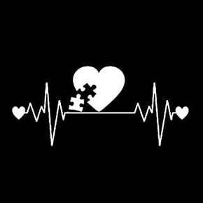 FAM Autism Lifeline Heartbeat - Die Cut Vinyl Decal for Cars, Trucks, Windows, Walls, Laptops, and Other Stuff, White 8 Inc