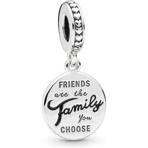 Friends Are Family Dangle Charm 925 Sterling Silver Pendant,Jewelry Beads Gifts for Women Bracelet&Necklace A0041