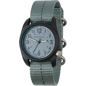 BERTUCCI DX3 Plus Watch | Vintage Drab w/Black Dial/Black case- #353 Vintage Drab w/Black Dash Line Nylon Band