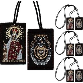 Escapulario de la Virgen del Carmen Pack of 3 Escapulario Catolico Brown Scapular of Our Lady of Mount Carmel Scapular Necklace Carmel Scapular Catholic Scapular Medal Brown Scapulars