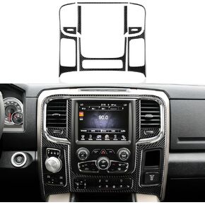 Front Cup Holder Cover Decals for 2013-2018 Dodge Ram 1500 2500 3500 Accessories Carbon Fiber Interior Stickers