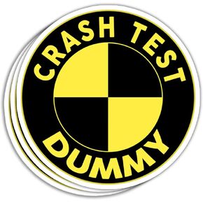 HOSALA- 3Pcs- Crash Test Dummy Sticker Funny Meme Sticker Gift Car Test Sticker Decoration Graphic for Luggage Window Laptop Phone Car Helmet Bumper- 3x4 Decal