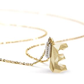 Renaiz Geometric Gold Initial Necklaces for Women, Trendy Low Poly Letter Necklace in 14K Real Gold Plated, Chain 14"-24", Unique Gold/Silver A-Z Pendant, Personalized Name Necklace for Women Gift