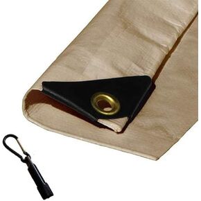 Heavy Duty Waterproof Desert Beige Tarp with Reinforced Corners (7X12)