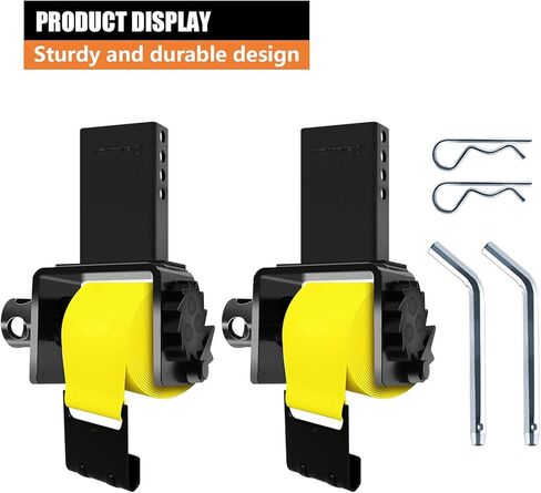 طقم ونش مسطح مكون من 4 قطع، سعة 16200 رطل، ملحقات مسطحة للأدوات المساعدة، تتضمن 4 بوصات أشرطة ونش مسطحة 30 قدمًا باللون الأصفر لجيوب الأوتاد 2 × 4 in Kuwait