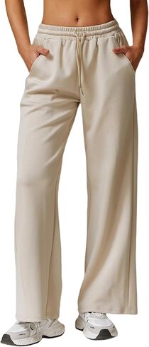 ABOCIW Womens Wide Leg Sweatpants Drawstring High Waisted Baggy Lounge Pants Athletic Joggers with Pockets in Kuwait