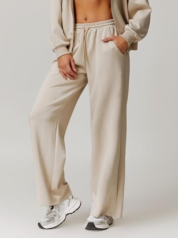 ABOCIW Womens Wide Leg Sweatpants Drawstring High Waisted Baggy Lounge Pants Athletic Joggers with Pockets in Kuwait