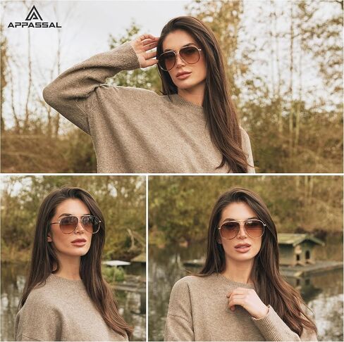 Retro Aviator Sunglasses for Women Mens 70s Double Bridge Sunnies AP3688 in Kuwait