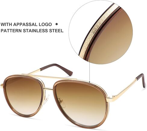 Retro Aviator Sunglasses for Women Mens 70s Double Bridge Sunnies AP3688 in Kuwait