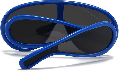 Trendy Wave Mask Sunglasses for Women Men Oversized Shield Sun Glasses Fashion Designer Style in Saudi Arabia