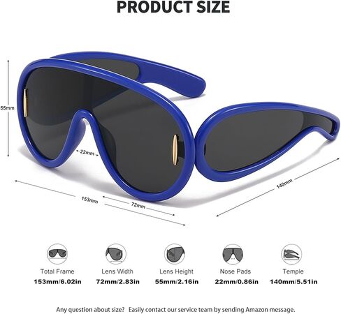 Trendy Wave Mask Sunglasses for Women Men Oversized Shield Sun Glasses Fashion Designer Style in Saudi Arabia
