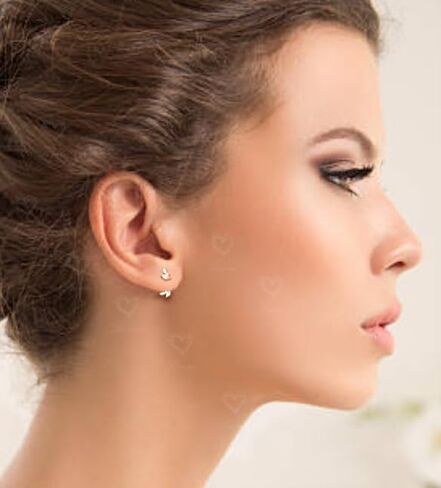 Sterling Silver Minimalist Earring Set: Earring Jacket, Ear Climber, Huggie Hoop for Multiple Piercings (3 Pairs Ear Stack) in Saudi Arabia