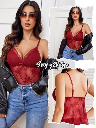 Avidlove Sexy Pajama Sets for Women 2 Piece Cami Sleepwear Sexy Lace Pajamas Short Set Cami PJS Set in Saudi Arabia