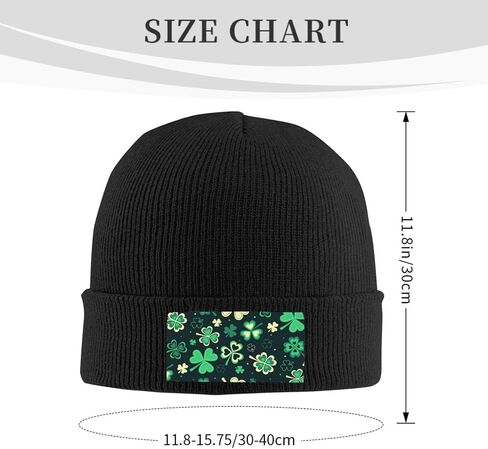 St Patrick's Day Hats for Women Men, Clover Leaf Beanies Casual Knit Hat, Cute Shamrocks Soft Warm Winter Hat in Saudi Arabia