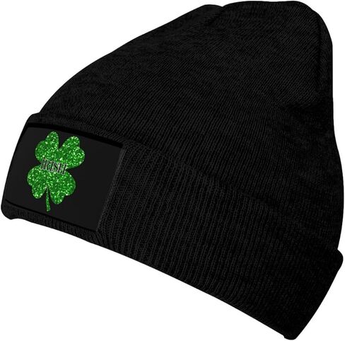 St Patrick's Day Hats for Women Men, Clover Leaf Beanies Casual Knit Hat, Cute Shamrocks Soft Warm Winter Hat in Saudi Arabia