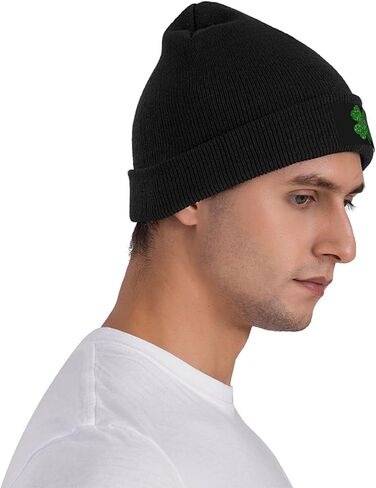 St Patrick's Day Hats for Women Men, Clover Leaf Beanies Casual Knit Hat, Cute Shamrocks Soft Warm Winter Hat in Saudi Arabia